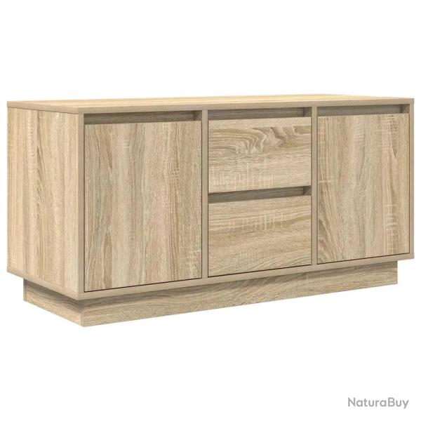 Meuble TV avec lumi�res LED 100 x 41 x 50 cm grand espace de rangement style contemporain en bois d