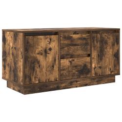 Meuble TV avec &eacute;clairage LED moderne rangement grand espace 100 x 41 x 50 cm en bois d'ing&eacute;nierie c