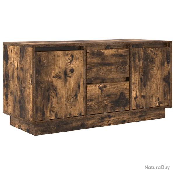 Meuble TV avec �clairage LED moderne rangement grand espace 100 x 41 x 50 cm en bois d'ing�nierie c