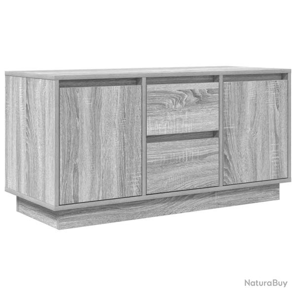 Meuble TV avec lumi�res LED rangement moderne 100 x 41 x 50 cm ambiance agr�able en bois d'ing�nier