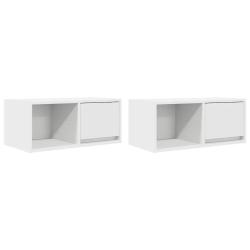 Lot de 2 meubles TV muraux design &eacute;pur&eacute; rangement 60 x 31 x 25,5 cm en bois d'ing&eacute;nierie blanc 02_0