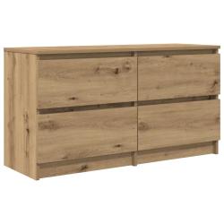 Meuble TV avec tiroirs grand espace rangement 100 x 35 x 54 cm style moderne en bois d'ing&eacute;nierie c