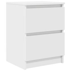 Meuble TV pratique moderne rangement 40 x 35 x 54 cm en bois d'ing&eacute;nierie blanc 02_0051717