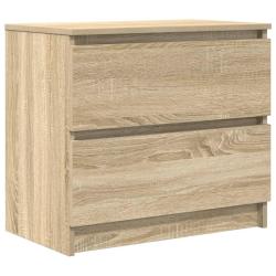 Meuble TV avec rangement moderne 60 x 35 x 54 cm stable pratique salon en bois d'ing&eacute;nierie ch&ecirc;ne s