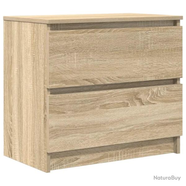 Meuble TV avec rangement moderne 60 x 35 x 54 cm stable pratique salon en bois d'ing�nierie ch�ne s