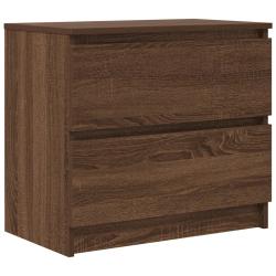 Meuble TV pratique avec rangement 60 x 35 x 54 cm style moderne salon en bois d'ing&eacute;nierie marron 0