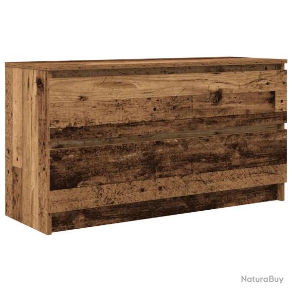 Meuble TV avec rangement moderne pour salon ou chambre 100 x 35 x 54 cm en bois d'ing�nierie vieux