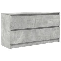 Meuble TV avec grand espace de rangement moderne 100 x 35 x 54 cm en bois d'ing&eacute;nierie gris b&eacute;ton 0