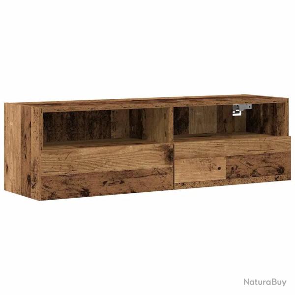 Meuble TV mural suspendu rangement moderne 100 x 30 x 30 cm en bois d'ing�nierie ancien 02_0051827