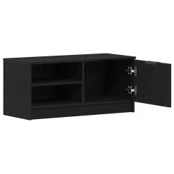 Meuble TV moderne avec rangement pratique 80 x 35 x 36 cm style contemporain en bois d'ing&eacute;nierie n