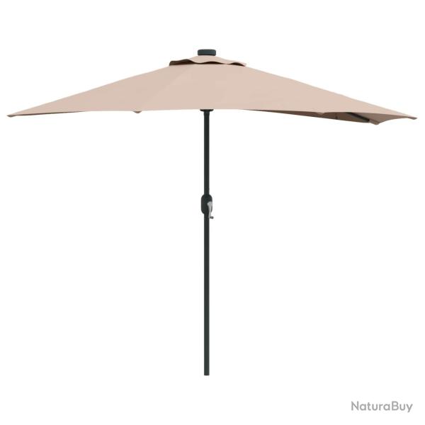Parasol de jardin pliable moderne 294 x 150 x 224 cm avec LED solaire ambiance cosy en polyester ta