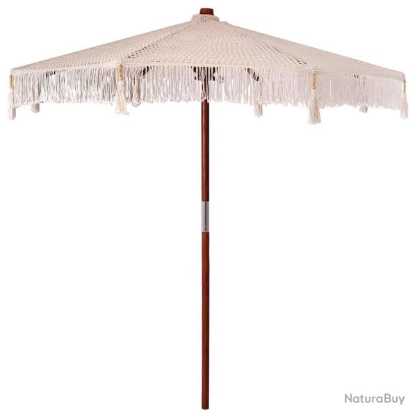 Parasol octogonal en ext�rieur design boh�me ambiance cosy 252.5 x 252.5 x 260 cm en coton cr�me 02