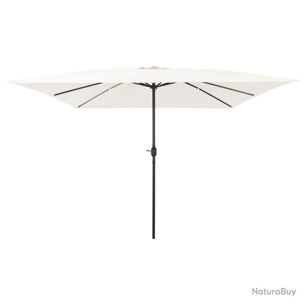 Parasol de jardin moderne 295 x 295 x 245 cm pliable pratique style �pur� en polyester sable 02_005