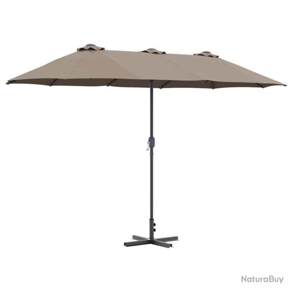 Parasol de jardin pliable moderne �t� 370 x 197 x 239 cm en polyester taupe 02_0058742