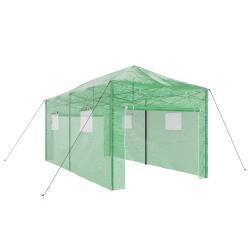 Serre de jardin pliable moderne design spacieux 290 x 580 x 315 cm en fer vert 02_0058862