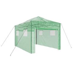 Serre de jardin rectangulaire pliable design moderne 290 x 430 x 315 cm en fer vert 02_0058861