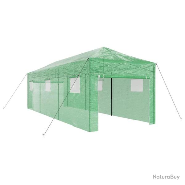Serre rectangulaire pliable design moderne jardin 290 x 870 x 315 cm en fer vert 02_0058863