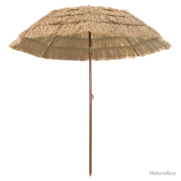 Parasol de jardin rond l�ger r�glable 205 x 205 x 210 cm style hawa�en en polypropyl�ne naturel 02_