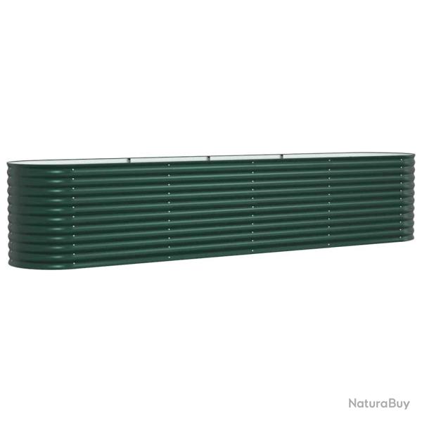 Jardini�re sur�lev�e moderne ext�rieur 400 x 80 x 81 cm durable design �pur� en acier vert 02_00589