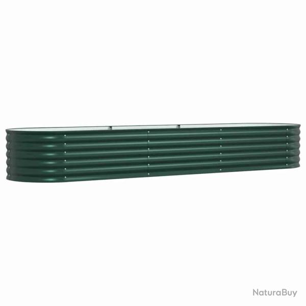 Jardini�re sur�lev�e moderne ext�rieure facile � assembler 320 x 80 x 44 cm en acier vert 02_0058908
