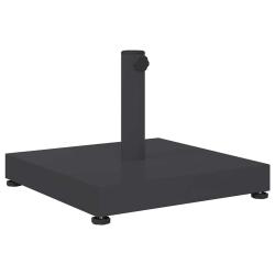 Base de parasol carr&eacute;e moderne jardin terrasse 45 x 45 x 31,5 cm en acier gris fonc&eacute; 02_0058931