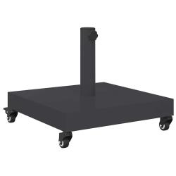 Pied de parasol carr&eacute; design moderne ext&eacute;rieur 45 x 45 x 31,5 cm en acier gris fonc&eacute; 02_0058935