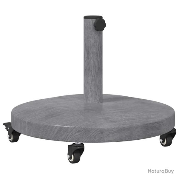 Base de parasol design moderne rectangulaire 48 x 48 x 32 cm usage ext�rieur �l�gante en acier gris