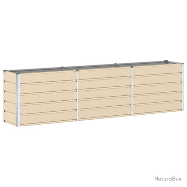Jardini�re design moderne ext�rieure 480 x 50 x 45 cm avec finition brute en acier galvanis� ivoire