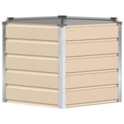 Jardini&egrave;re hexagonale &eacute;l&eacute;gante moderne pour jardin 129 x 129 x 75 cm en acier ivoire 02_0059134