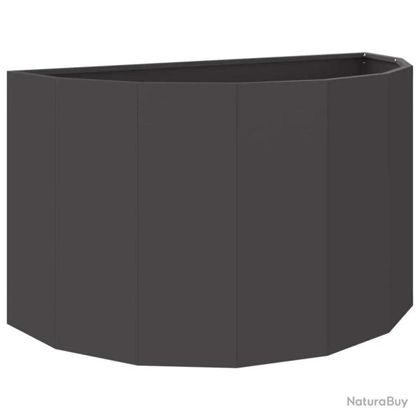 Jardini�re demi-ronde design moderne ext�rieur 90 x 45 x 50 cm ambiance chic en acier noir 02_00529