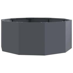 Jardini&egrave;re ronde design moderne ext&eacute;rieur 90 x 90 x 35 cm pratique durable en acier anthracite 02_0