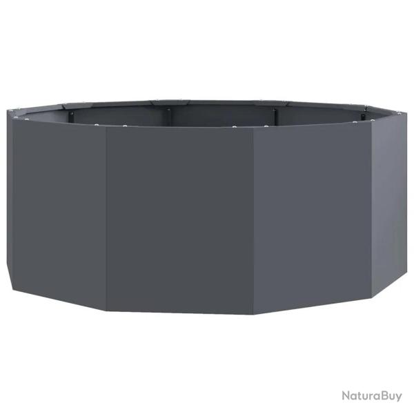 Jardini�re ronde design moderne ext�rieur 90 x 90 x 35 cm pratique durable en acier anthracite 02_0