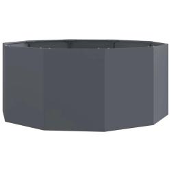 Jardini&egrave;re ronde ext&eacute;rieure 120 x 120 x 50 cm design moderne facile &agrave; assembler en acier anthracite