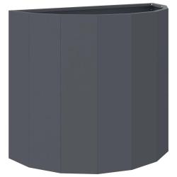 Jardini&egrave;re demi-ronde moderne pour ext&eacute;rieur 60 x 30 x 50 cm espace cr&eacute;atif en acier anthracite 02_