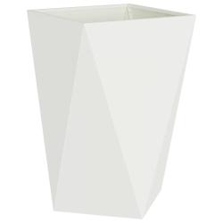 Jardini&egrave;re moderne pour ext&eacute;rieur 50 x 50 x 75 cm avec base int&eacute;gr&eacute;e style &eacute;pur&eacute; en acier blanc 02_