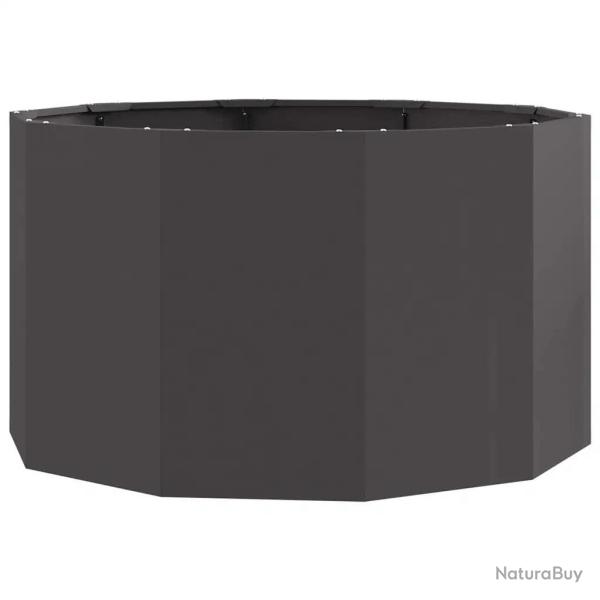 Jardini�re ronde ext�rieure 90 x 90 x 50 cm durable design moderne ambiance chic en acier noir 02_0