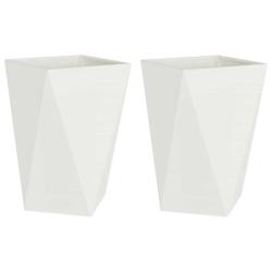 Lot de 2 jardini&egrave;res modernes pour ext&eacute;rieur 50 x 50 x 75 cm avec look &eacute;pur&eacute; ambiance chic en acier