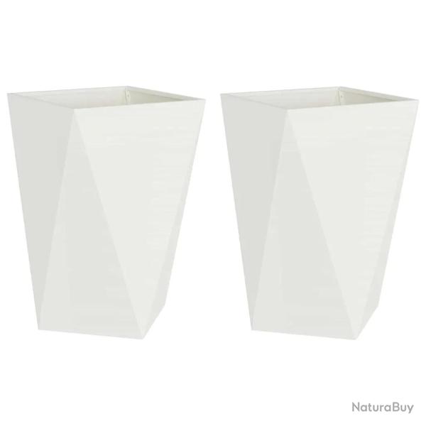 Lot de 2 jardini�res modernes pour ext�rieur 50 x 50 x 75 cm avec look �pur� ambiance chic en acier