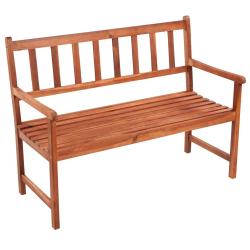 Banc de jardin meuble de patio d'ext&eacute;rieur terrasse avec coussin 120 cm bois d'acacia massif 02_001