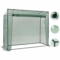 Serre &agrave; passage avec porte zipp&eacute;e et fen&ecirc;tre ventil&eacute;e 200 x 80 x 173 cm en acier vert 02_0045931