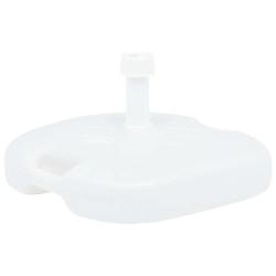Socle de parasol rond moderne dehors 45 x 45 x 26 cm r&eacute;sistant aux intemp&eacute;ries en plastique blanc 0