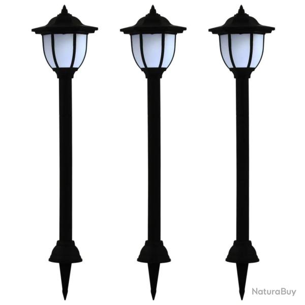 Lot de 3 lampes solaires d'ext�rieur jardin 16,5 x 14,5 x 73 cm avec installation facile en polypro