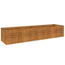 Jardini&egrave;re sur&eacute;lev&eacute;e pour balcon jardin 194 x 50 x 36 cm robuste d&eacute;corative en acier corten 02_0046