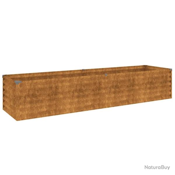 Jardini�re sur�lev�e pour balcon jardin 194 x 50 x 36 cm robuste d�corative en acier corten 02_0046