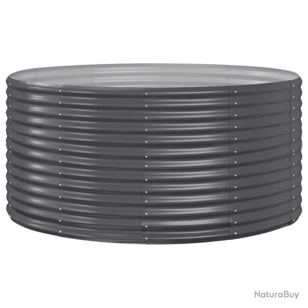 Lit sur�lev� de jardin rond grand espace usage ext�rieur 140 x 140 x 68 cm en acier galvanis� anthr