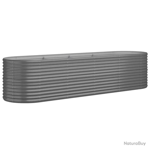 Lit sur�lev� de jardin ovale 296 x 80 x 68 cm r�sistant aux intemp�ries ambiance cosy en acier galv