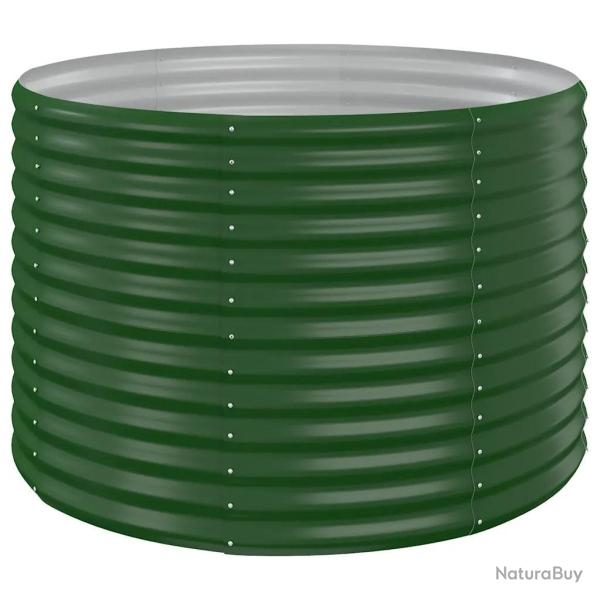 Lit sur�lev� de jardin rond 100 x 100 x 68 cm pour plantes l�gumes ext�rieur en acier galvanis� ver