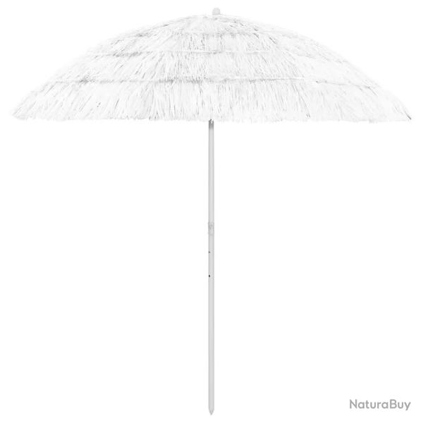 Parasol de plage inclinable style hawa� 240 x 210 cm protection UV durable en polyester blanc 02_00