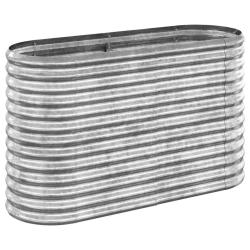 Lit sur&eacute;lev&eacute; de jardin ovale 114 x 40 x 68 cm r&eacute;sistant aux intemp&eacute;ries pour plantes en acier galva