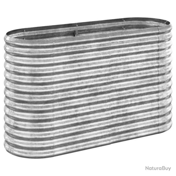 Lit sur�lev� de jardin ovale 114 x 40 x 68 cm r�sistant aux intemp�ries pour plantes en acier galva